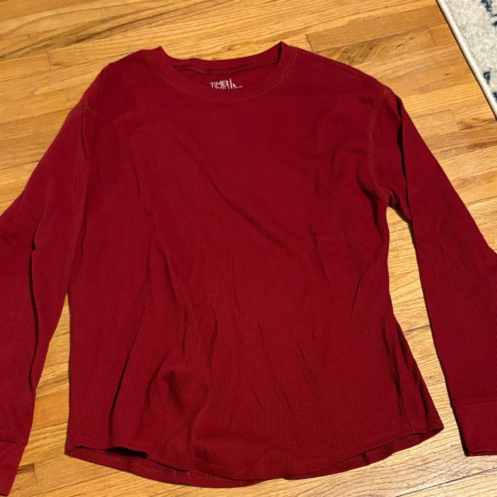 Women's Deep Red Long Sleeve Tee